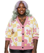 Unisex Relaxed Fit Knitted Cardigan - 'Strawberry Milk' Cardigan