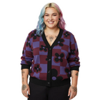 Unisex Relaxed Fit Knitted Cardigan - 'Night Violets'