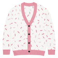 Unisex Relaxed Fit Knitted Cardigan - 'Strawberry Sprinkles' 2XS