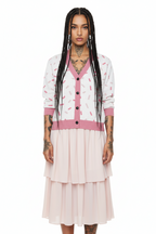 Unisex Relaxed Fit Knitted Cardigan - 'Strawberry Sprinkles'