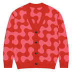 Unisex Relaxed Fit Knitted Cardigan - 'Strawberry Salsa' 2XS Cardigan