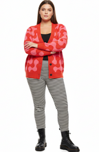 Unisex Relaxed Fit Knitted Cardigan - 'Strawberry Salsa' Cardigan