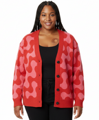Unisex Relaxed Fit Knitted Cardigan - 'Strawberry Salsa' Cardigan
