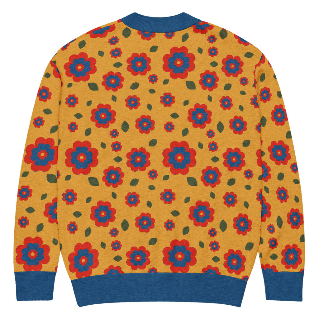 Unisex Relaxed Fit Knitted Cardigan - 'Petal Pop' Cardigan