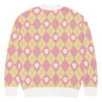 Unisex Relaxed Fit Knitted Cardigan - 'Diamond Skulls (Strawberry Lemonade)' Cardigan
