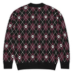 Unisex Relaxed Fit Knitted Cardigan - 'Diamond Skulls'