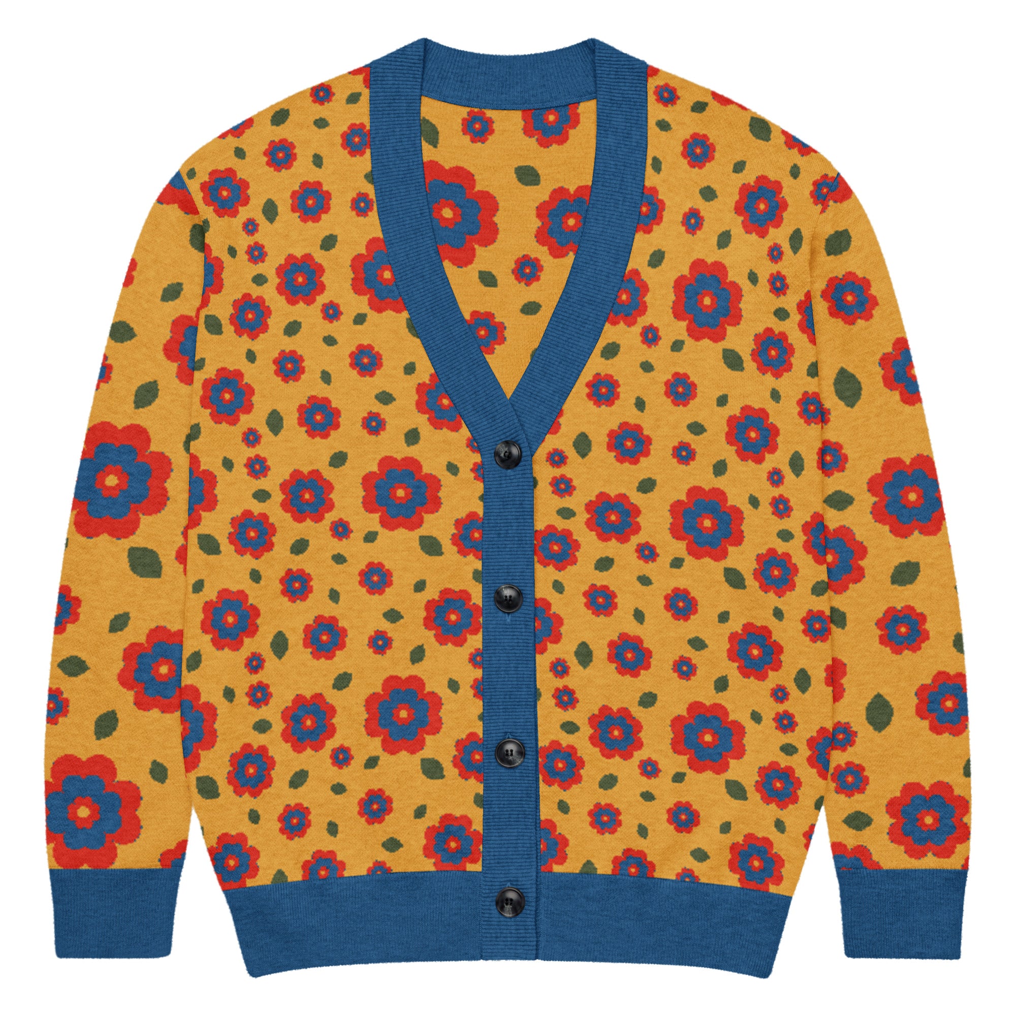 Unisex Relaxed Fit Knitted Cardigan - 'Petal Pop' Cardigan