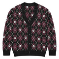 Unisex Relaxed Fit Knitted Cardigan - 'Diamond Skulls' 3XL