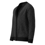 Unisex Relaxed Fit Knitted Cardigan - 'Liquorice Swirl' Cardigan
