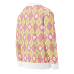 Unisex Relaxed Fit Knitted Cardigan - 'Diamond Skulls (Strawberry Lemonade)' Cardigan