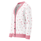 Unisex Relaxed Fit Knitted Cardigan - 'Strawberry Sprinkles'