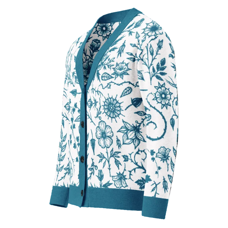 Unisex Relaxed Fit Knitted Cardigan - 'Bone China' Cardigan