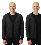 Unisex Relaxed Fit Knitted Cardigan - 'Liquorice Swirl' Cardigan