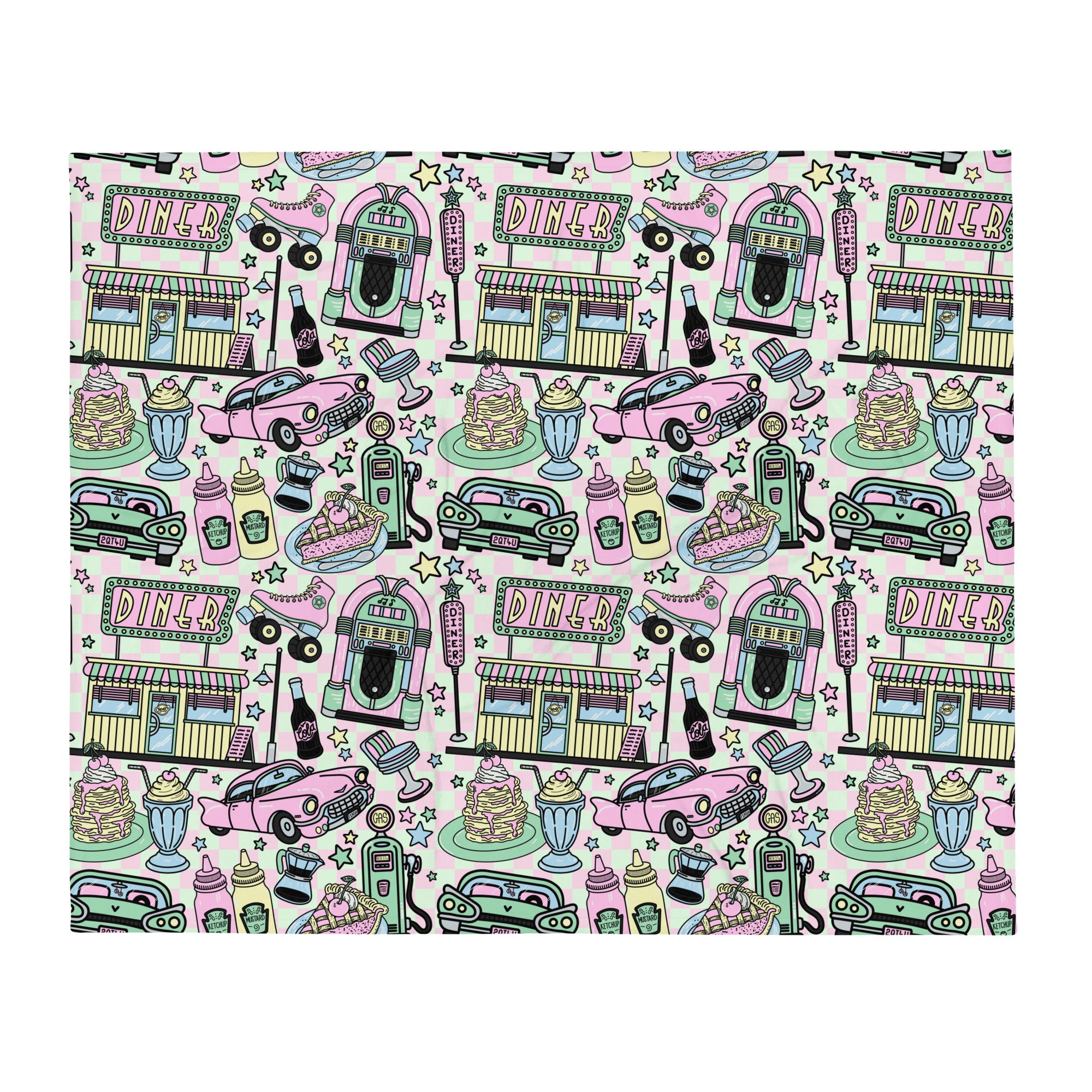 Silky Soft Snuggle Blanket - 'Bubblegum Diner'