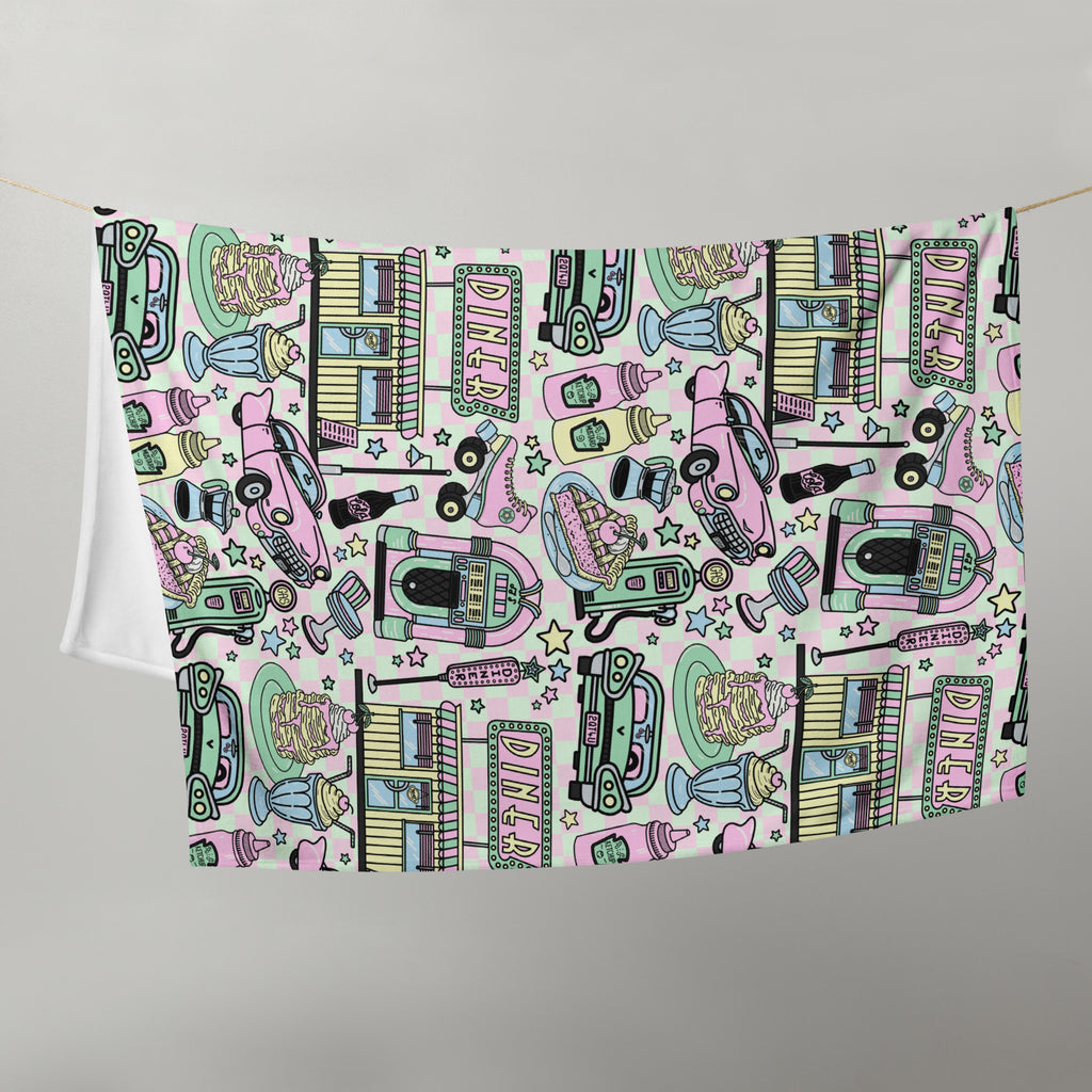Silky Soft Snuggle Blanket - 'Bubblegum Diner'