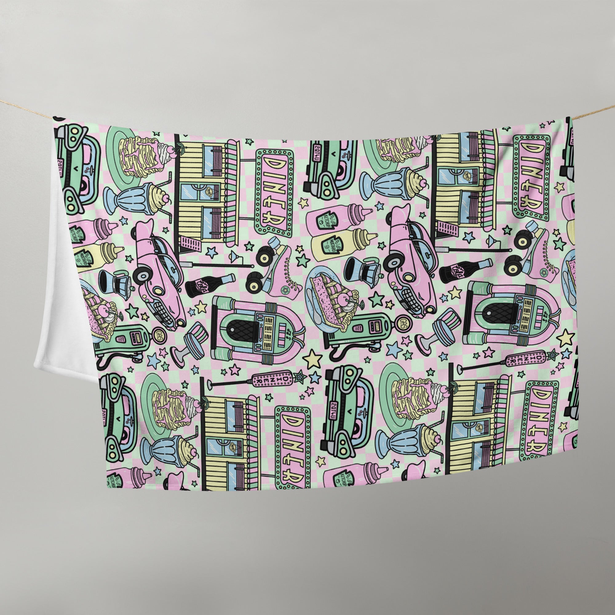 Silky Soft Snuggle Blanket - 'Bubblegum Diner'