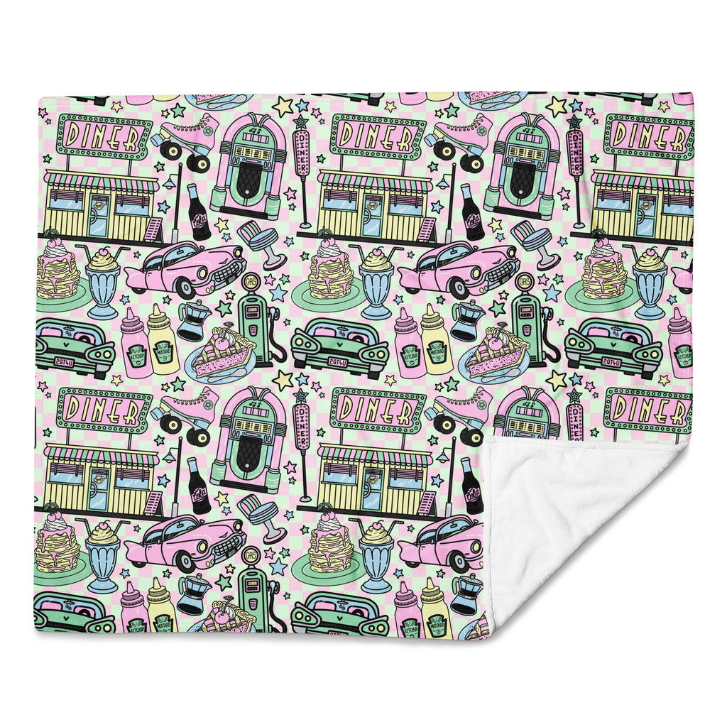 Silky Soft Snuggle Blanket - 'Bubblegum Diner' Default Title