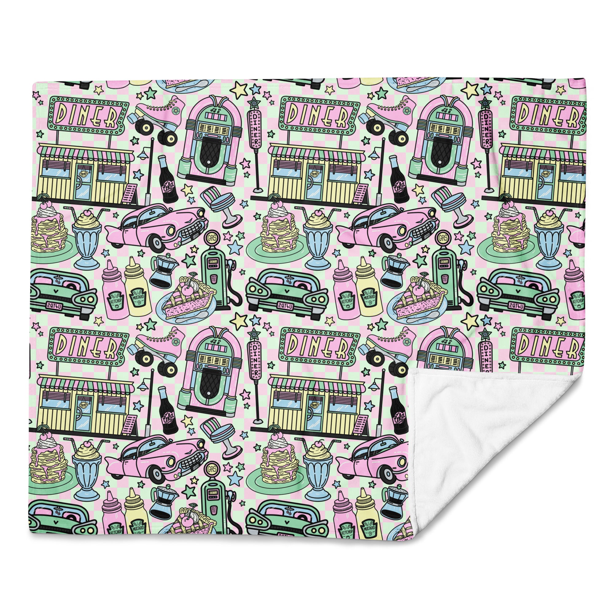 Silky Soft Snuggle Blanket - 'Bubblegum Diner' Default Title