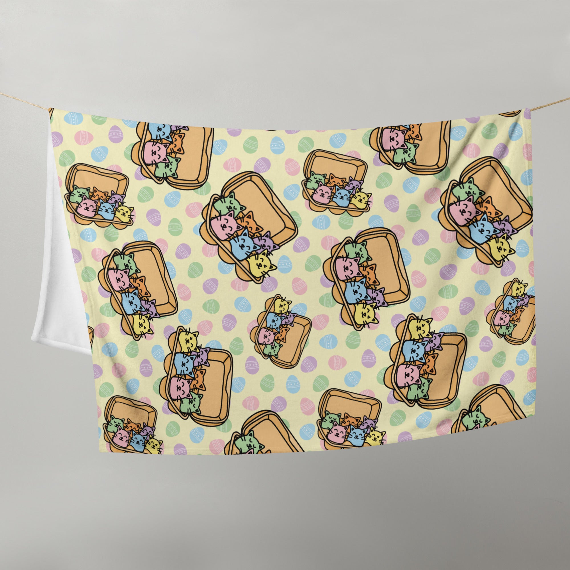 Silky Soft Snuggle Blanket - 'Easter Kittens'