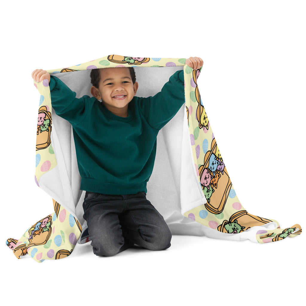 Silky Soft Snuggle Blanket - 'Easter Kittens'