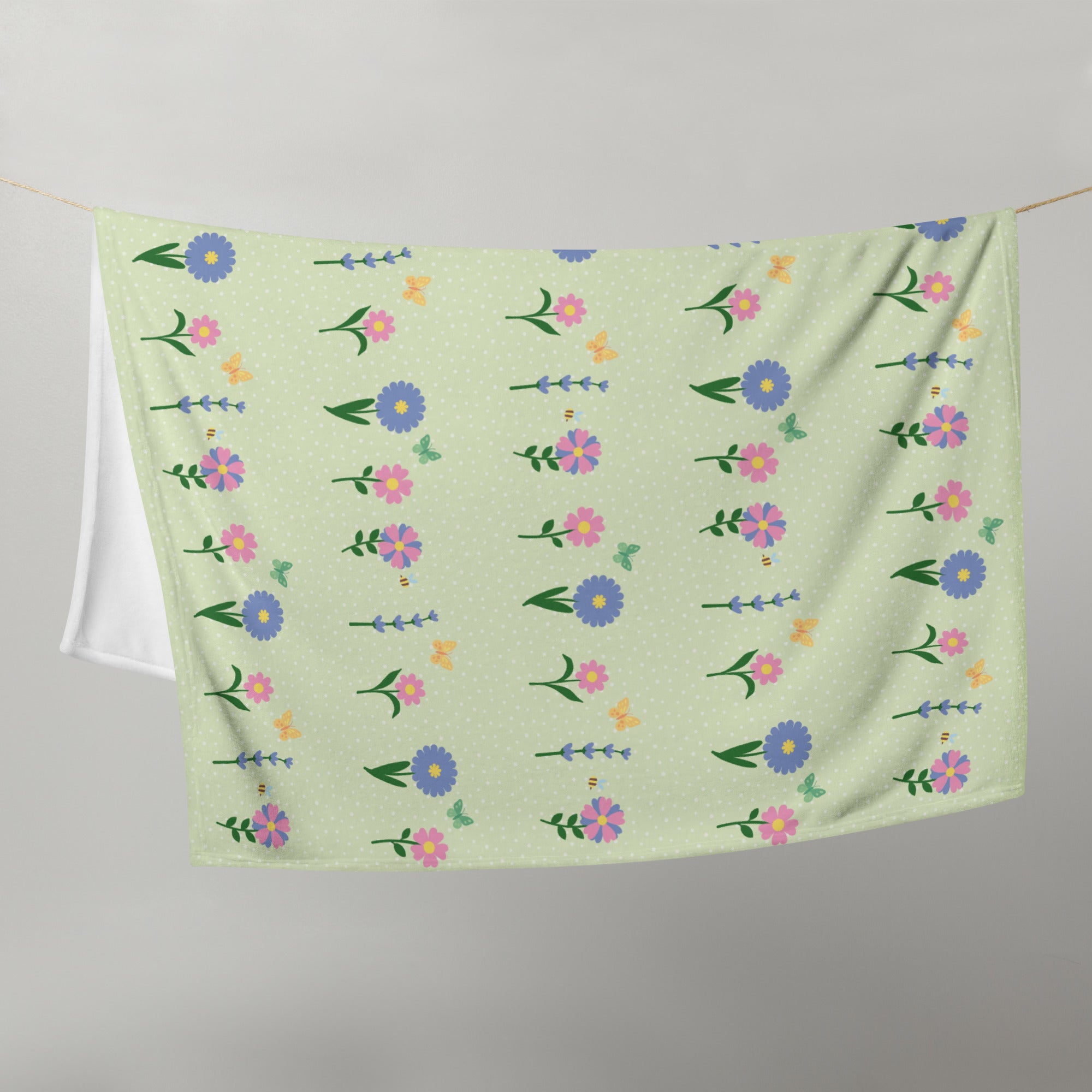 Silky Soft Snuggle Blanket - 'Spring Stems'