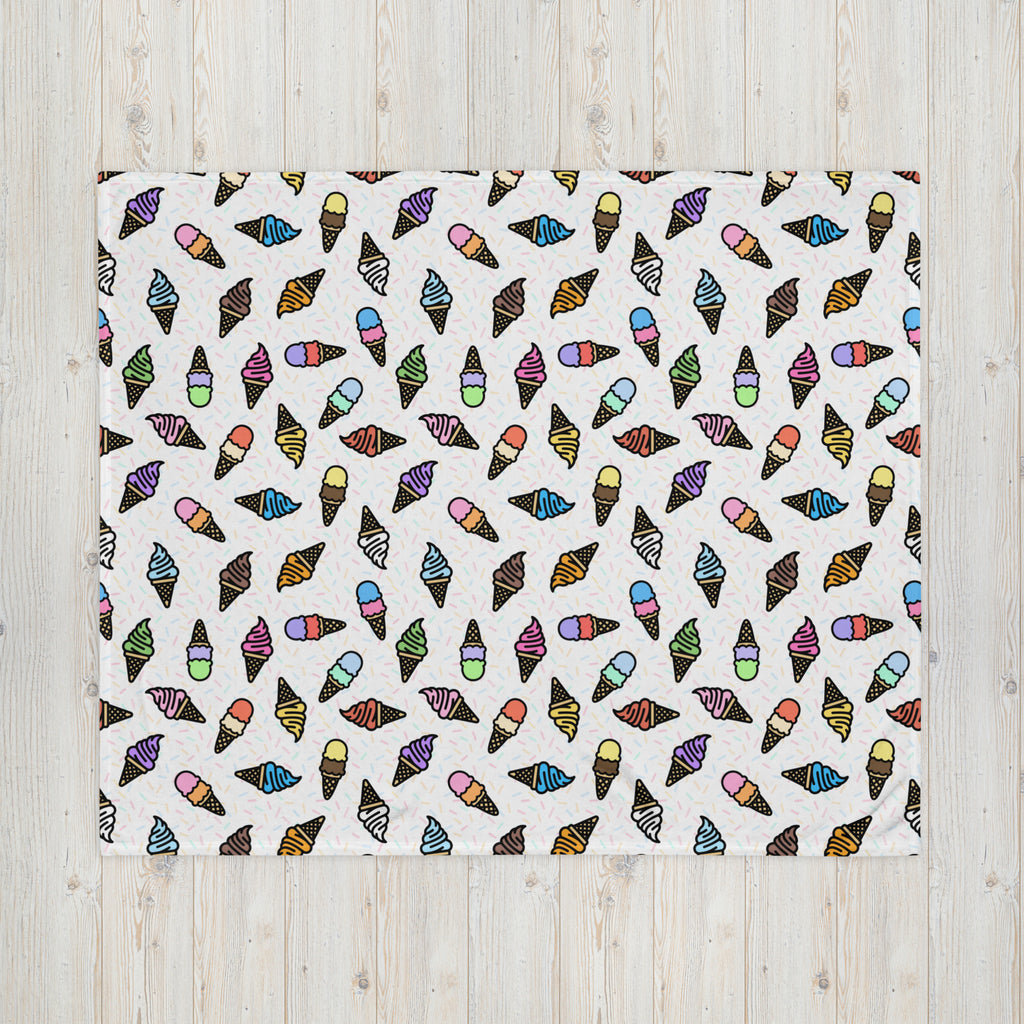 Silky Soft Snuggle Blanket - 'Ice Cream' Single Layer Blankets