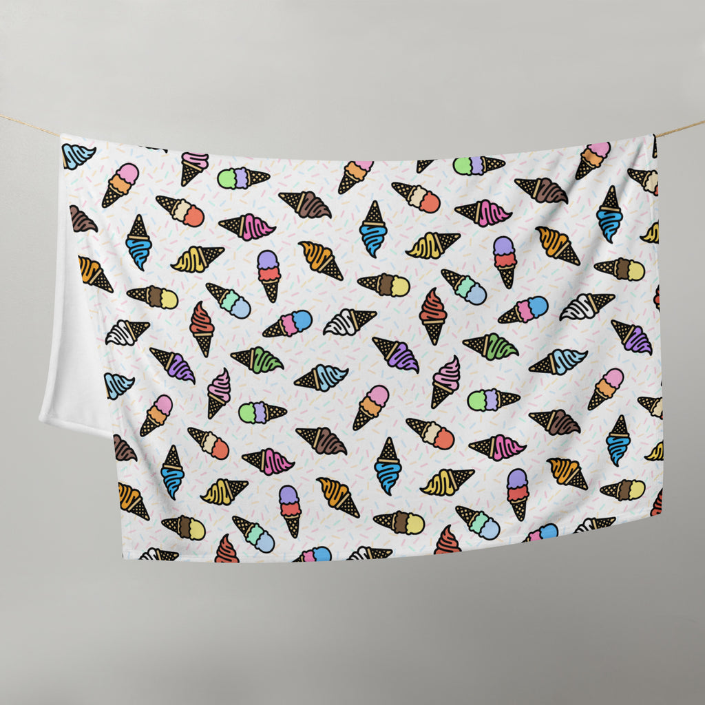 Silky Soft Snuggle Blanket - 'Ice Cream' Single Layer Blankets