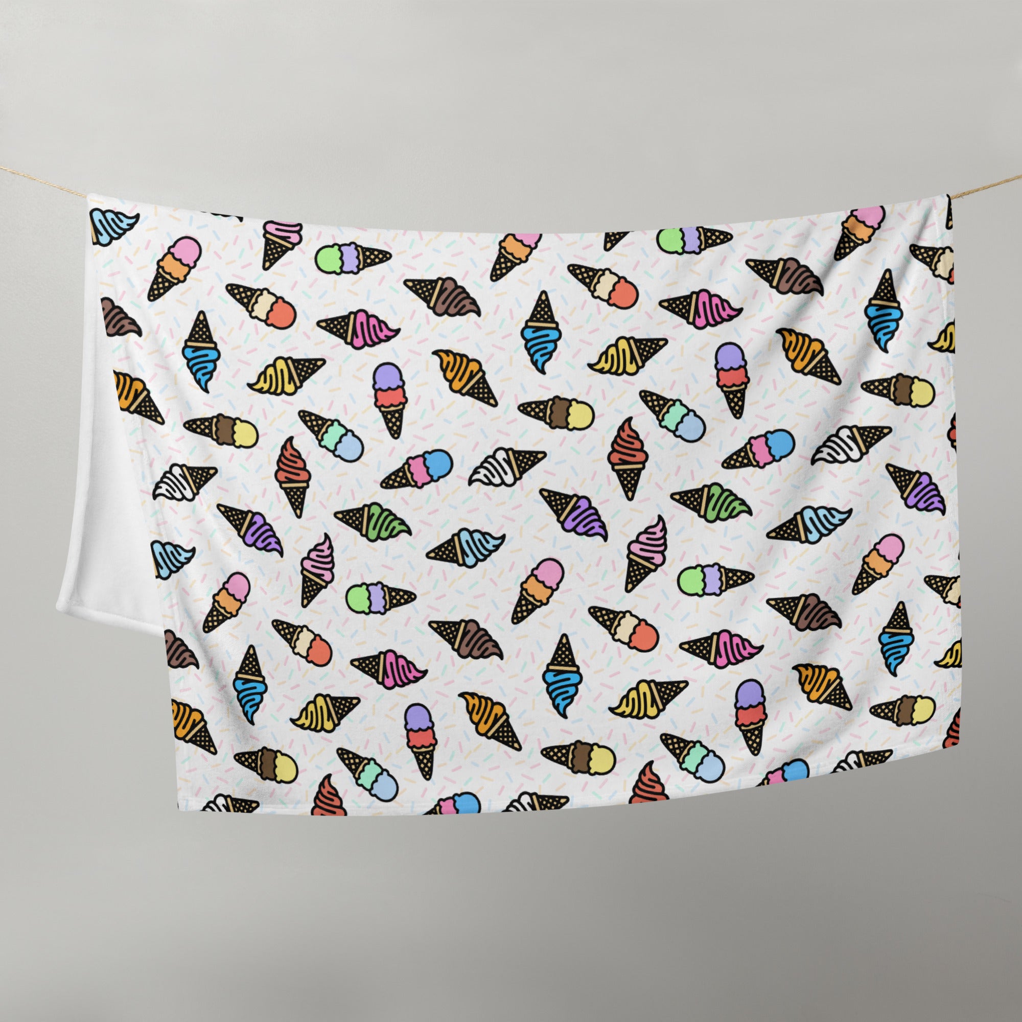 Silky Soft Snuggle Blanket - 'Ice Cream' Single Layer Blankets