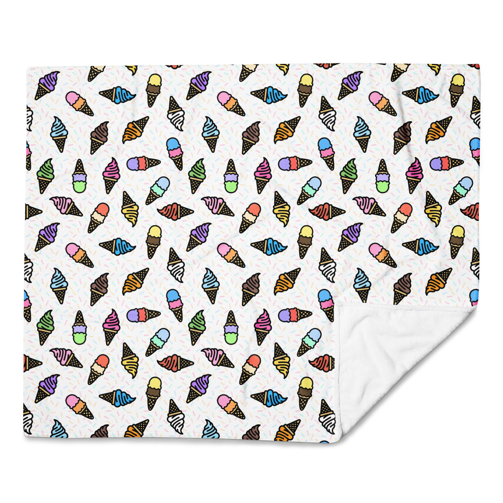Silky Soft Snuggle Blanket - 'Ice Cream' Single Layer Blankets