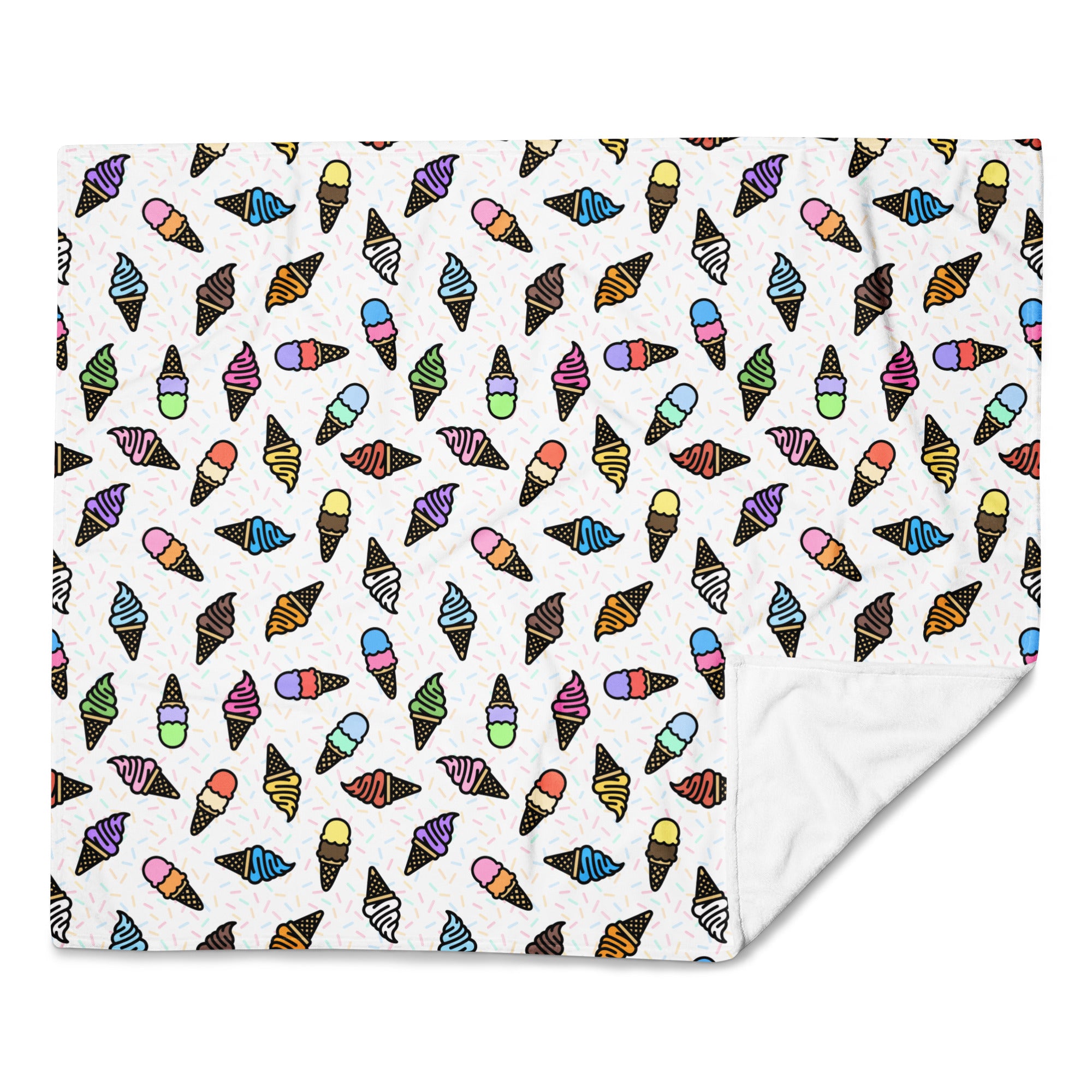Silky Soft Snuggle Blanket - 'Ice Cream' Single Layer Blankets
