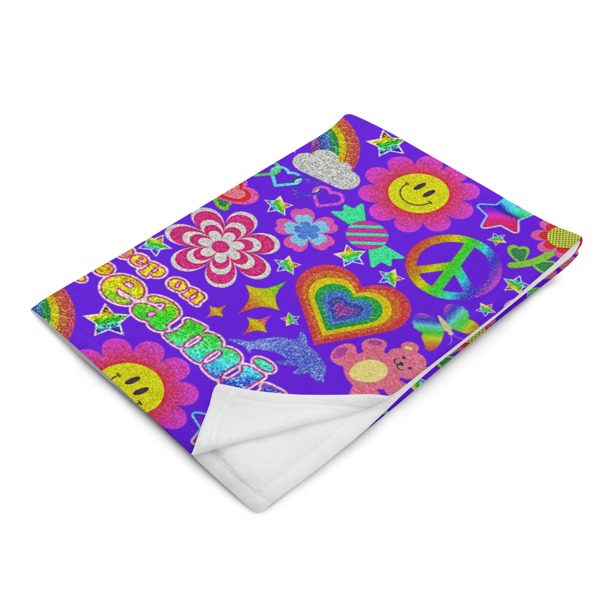 Silky Soft Snuggle Blanket - 'Glitter Stickers'