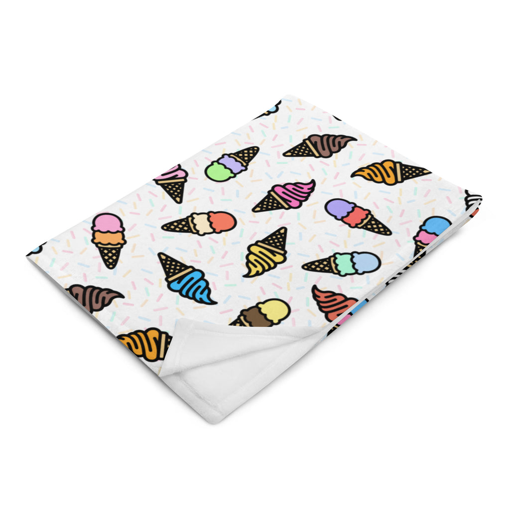 Silky Soft Snuggle Blanket - 'Ice Cream' Single Layer Blankets