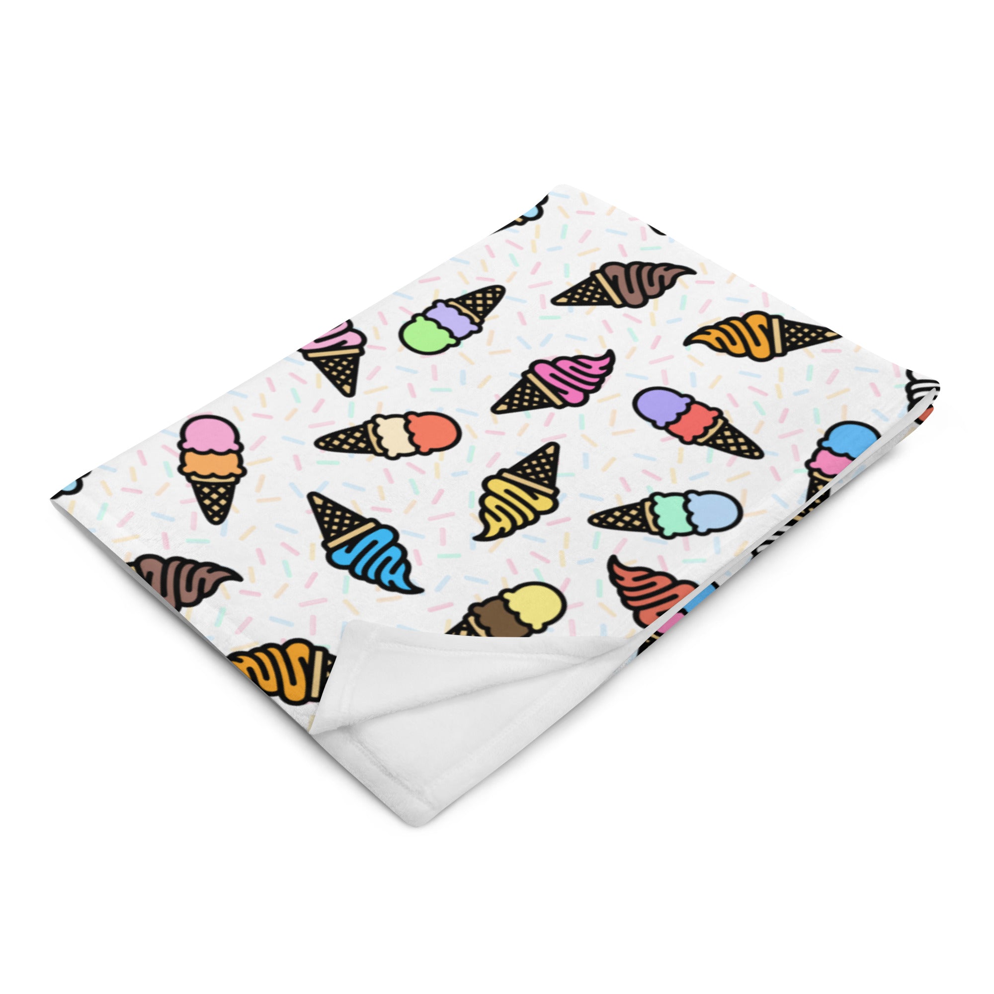 Silky Soft Snuggle Blanket - 'Ice Cream' Single Layer Blankets