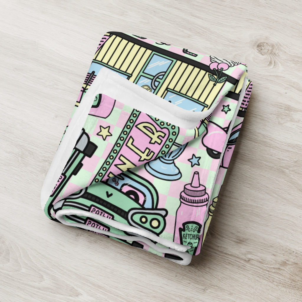 Silky Soft Snuggle Blanket - 'Bubblegum Diner'