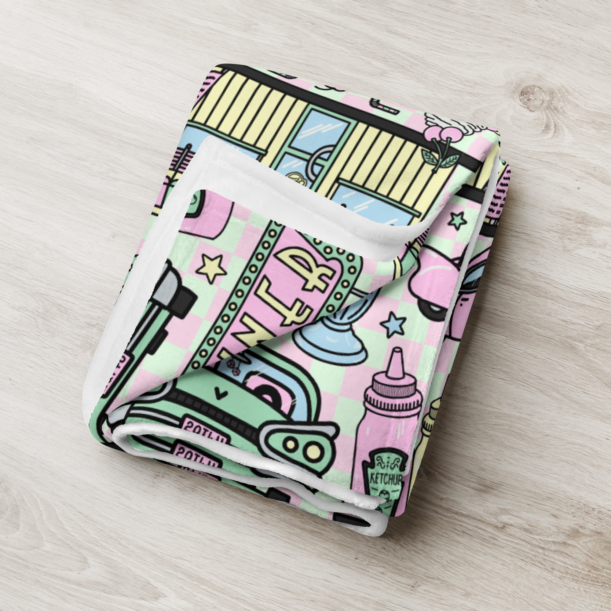 Silky Soft Snuggle Blanket - 'Bubblegum Diner'