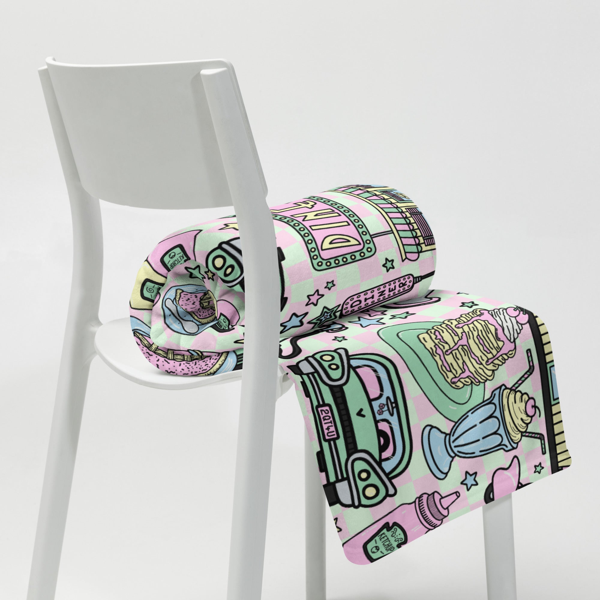 Silky Soft Snuggle Blanket - 'Bubblegum Diner'