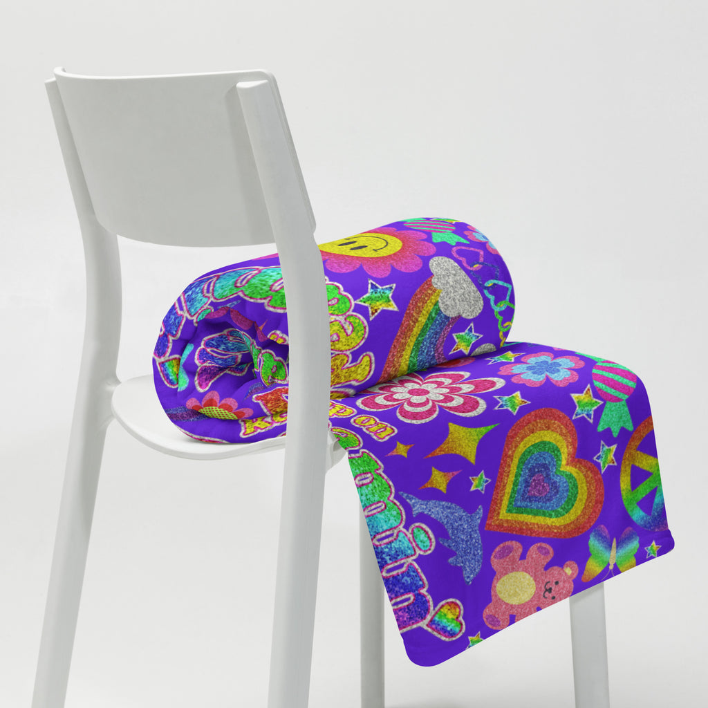 Silky Soft Snuggle Blanket - 'Glitter Stickers'