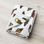 Silky Soft Snuggle Blanket - 'Ice Cream' Single Layer Blankets