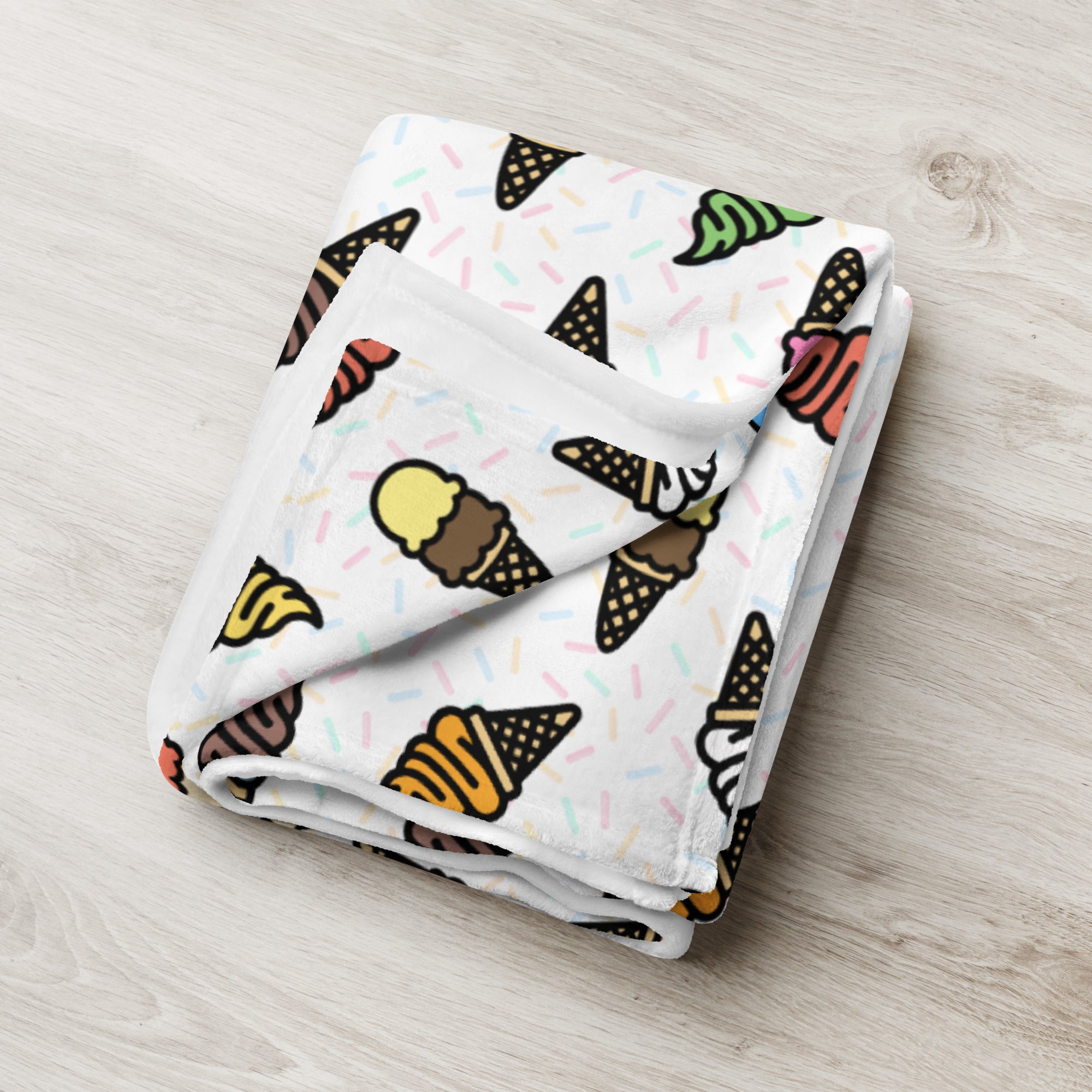 Silky Soft Snuggle Blanket - 'Ice Cream' Single Layer Blankets