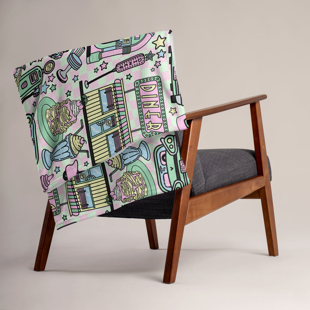 Silky Soft Snuggle Blanket - 'Bubblegum Diner'