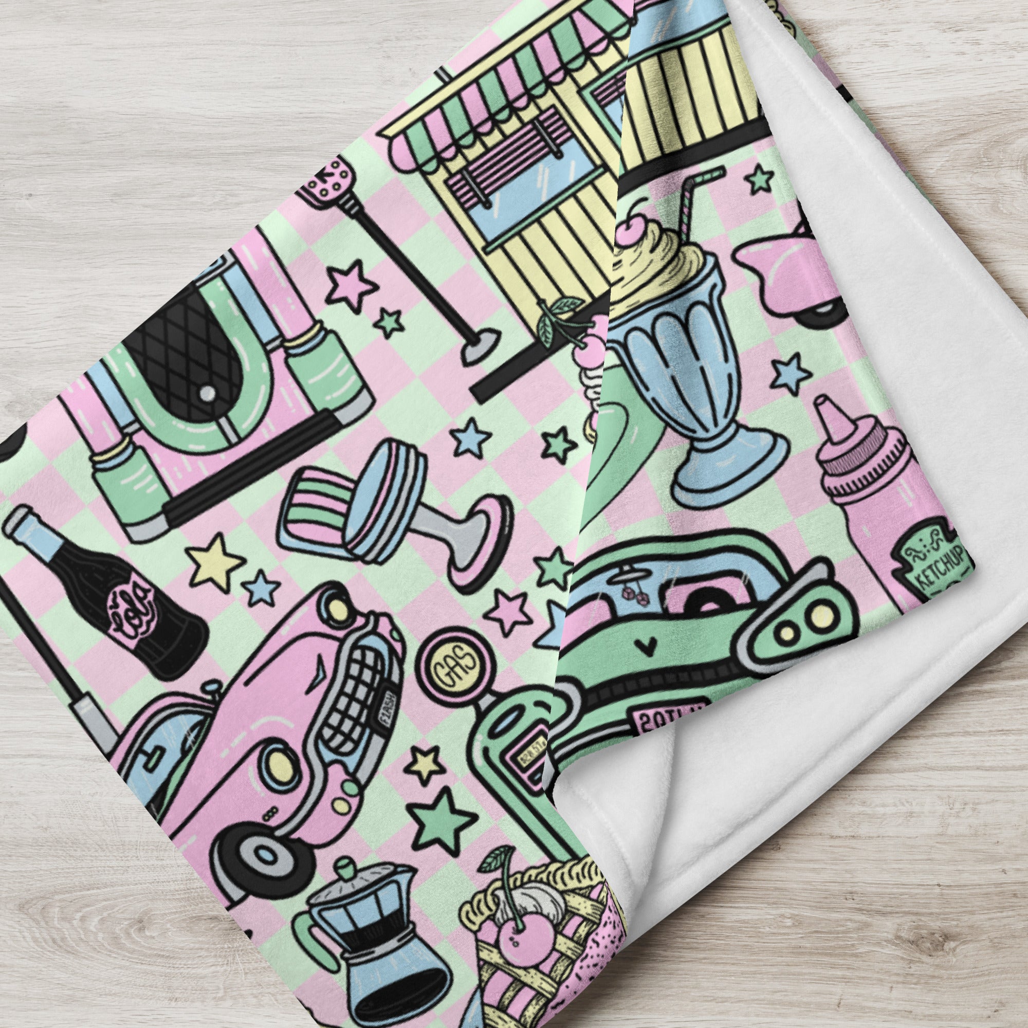 Silky Soft Snuggle Blanket - 'Bubblegum Diner'