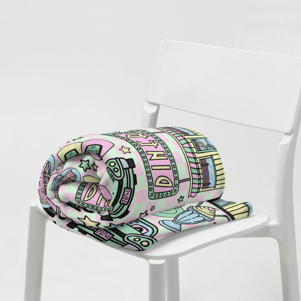 Silky Soft Snuggle Blanket - 'Bubblegum Diner'