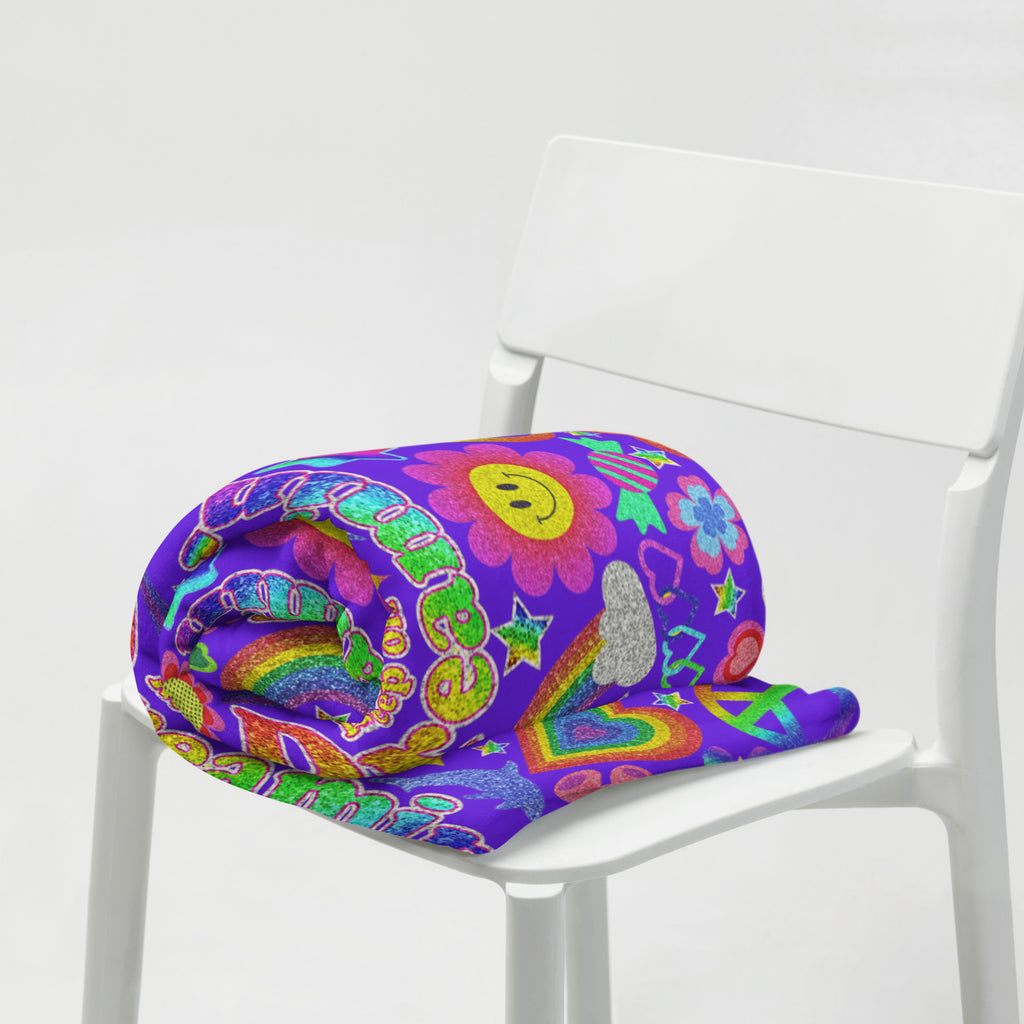 Silky Soft Snuggle Blanket - 'Glitter Stickers'