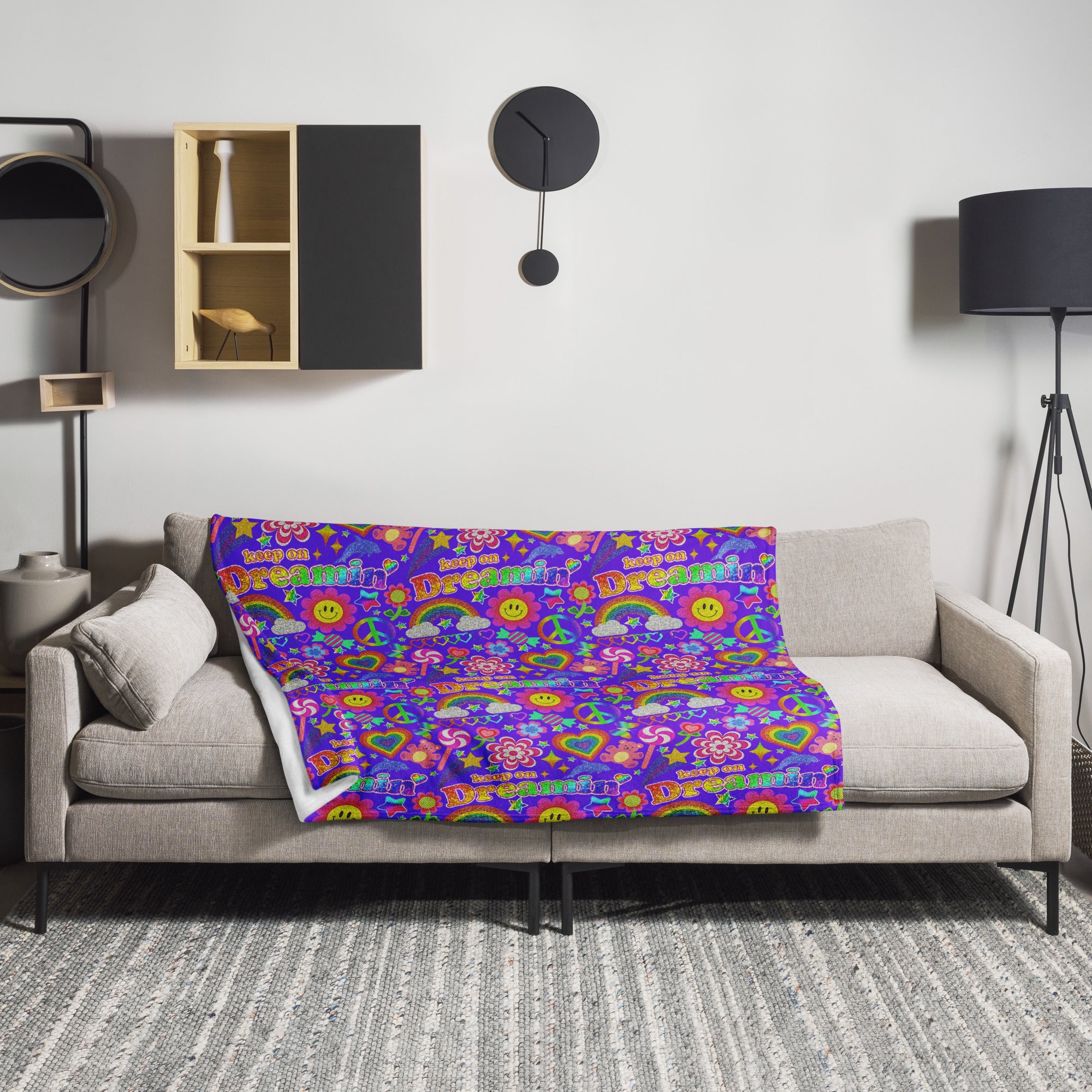 Silky Soft Snuggle Blanket - 'Glitter Stickers'