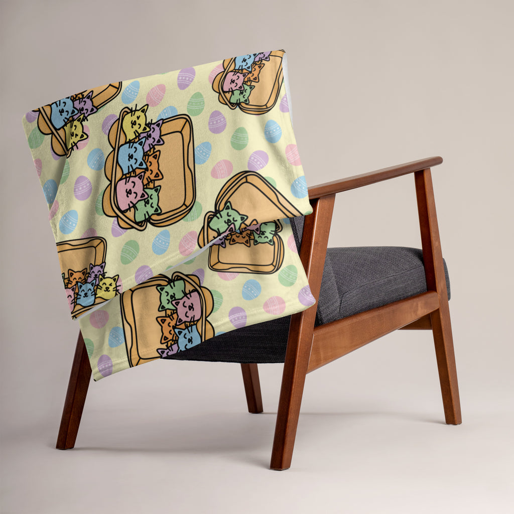 Silky Soft Snuggle Blanket - 'Easter Kittens'