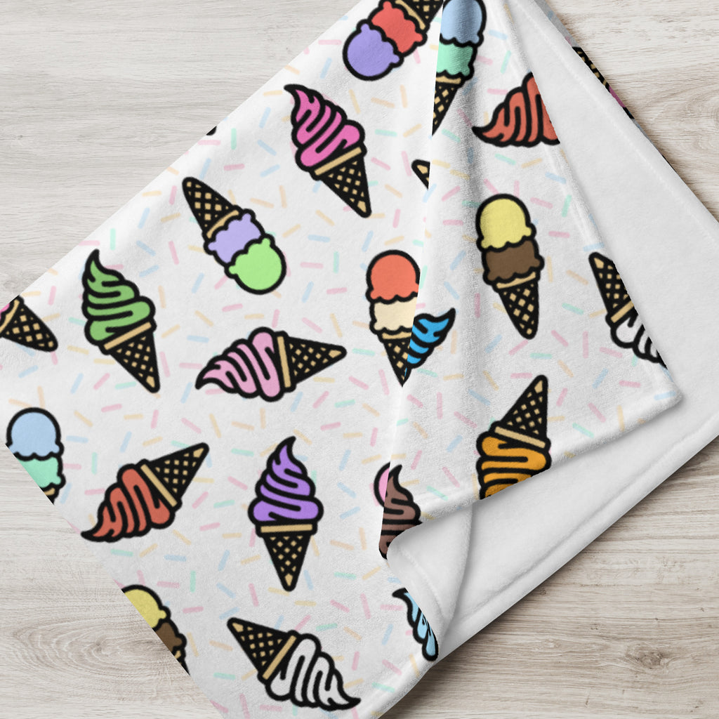 Silky Soft Snuggle Blanket - 'Ice Cream' Single Layer Blankets