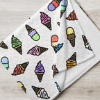 Silky Soft Snuggle Blanket - 'Ice Cream' Single Layer Blankets