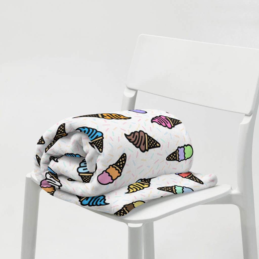 Silky Soft Snuggle Blanket - 'Ice Cream' Single Layer Blankets