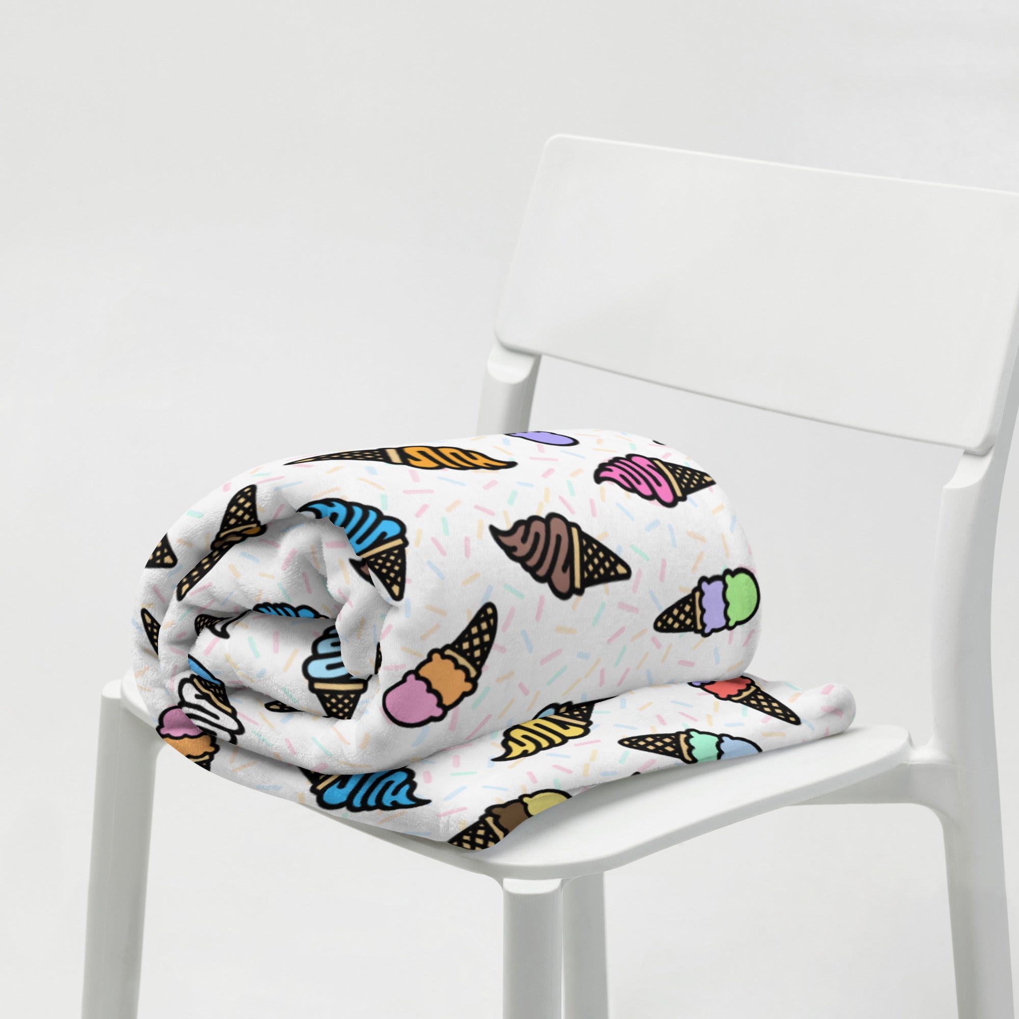 Silky Soft Snuggle Blanket - 'Ice Cream' Single Layer Blankets