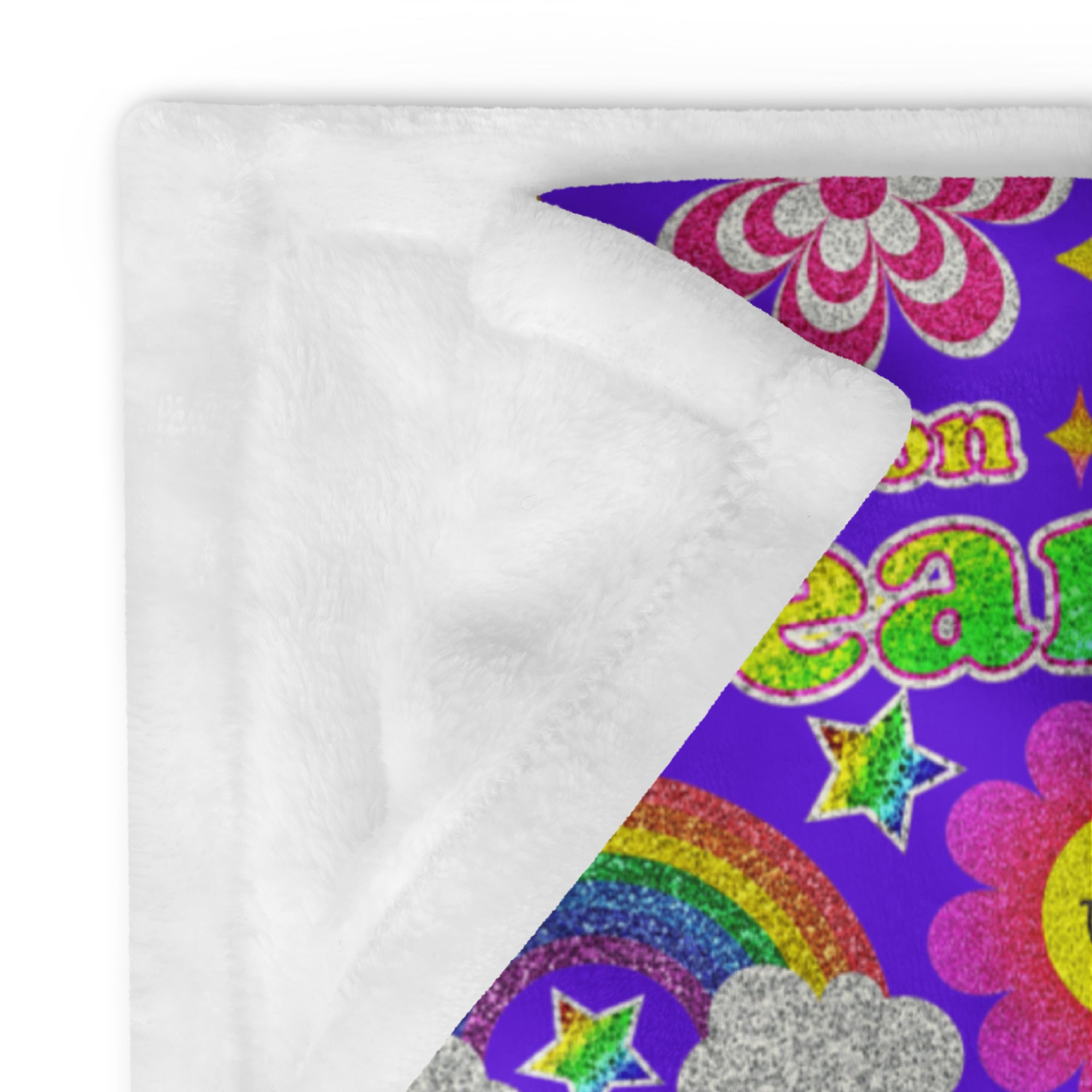 Silky Soft Snuggle Blanket - 'Glitter Stickers'